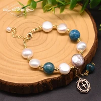 glseevo natural fresh water pearl charm for bracelets women party birthday gifts natural stone handmade jewellery gb0921
