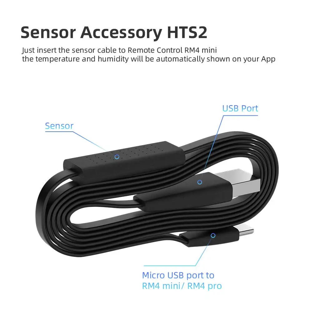 Аксессуар Broadlink HTS2 Sesnor USB-кабель детектор температуры и влажности работает с Rm4 Pro /