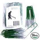 50 шт. U-образная оцинкованная стальная садовая стойка, скобы для закрепления сорняков, ткани, ландшафтных сетей, садовые инструменты