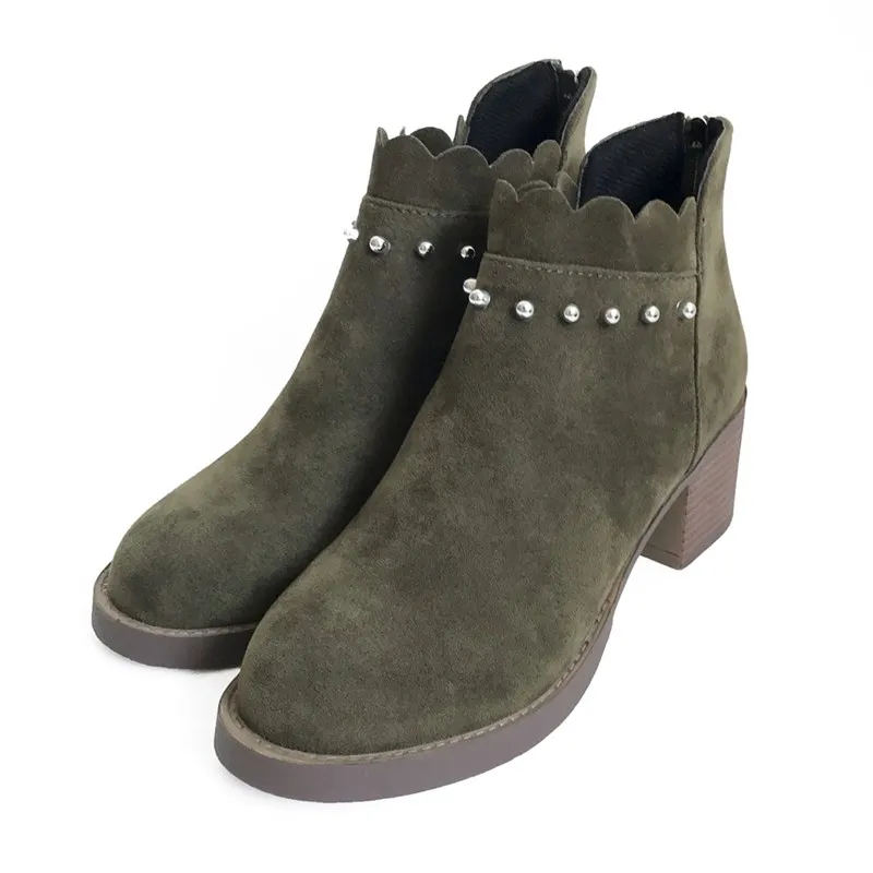 

2019 winter fashion wild short tube women's boots pointed thick with black sexy boots side zipper new comfortable boots U23-97