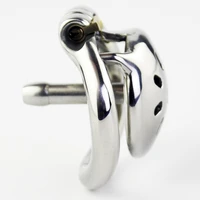 super small stainless steel male chastity devices cock cage with catheter penis lock cock ring sex toys for men chastity belt