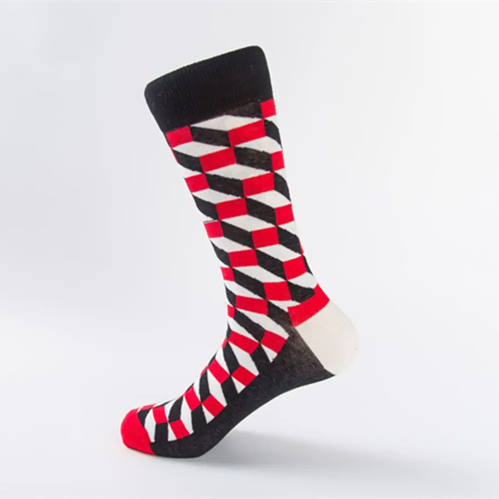 

1 Pair Socks Mens Fashion Funny Socks Brand Cotton Men's Dress Socks Novelty Warm Art Casual Socks Socken Thick Wool Hot