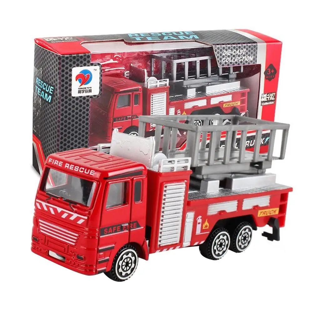 

Realistic Fire Truck Engine Toy Set Emergency Fire Lifting Truck Fun Ladder Truck Alloy Engineering Car Truck Toy Maintenanc