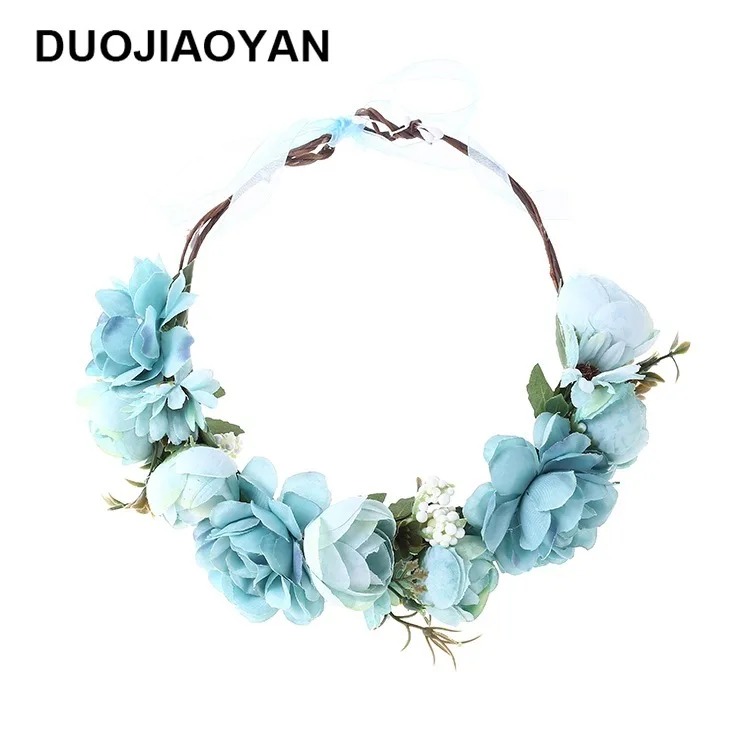 Модная повязка на голову новая имитация цветочных гирлянд женский небольшой