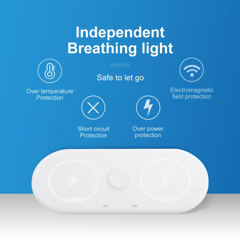 Беспроводное зарядное устройство 3 в 1 Qi для Apple Watch 6 5 4 Airpods 2 Pro 15 Вт быстрая зарядка