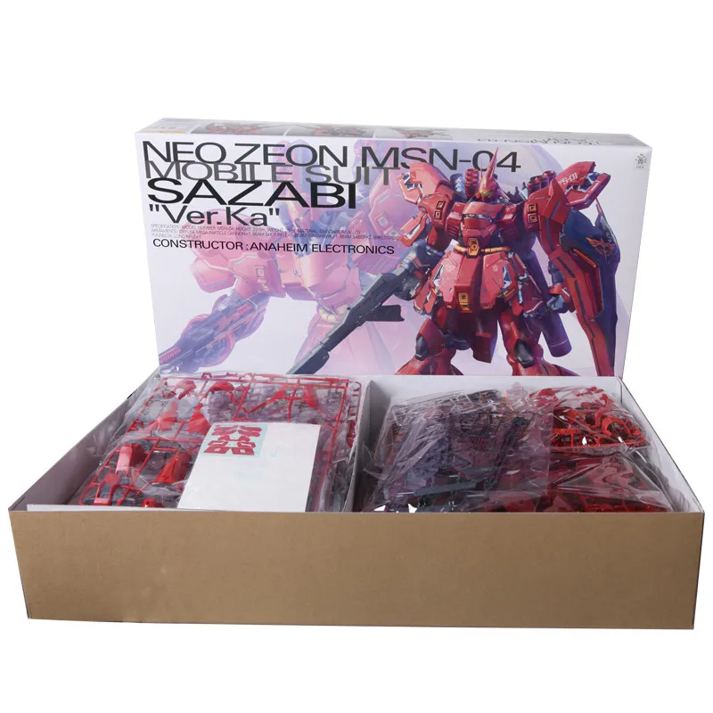 

Puzzle Robot Anime Ver.Ka assembled figures Suit 1/100 MSN-04 gunpla Gundam toy Mobile model Mobile kids MG Sazabi action Bandai