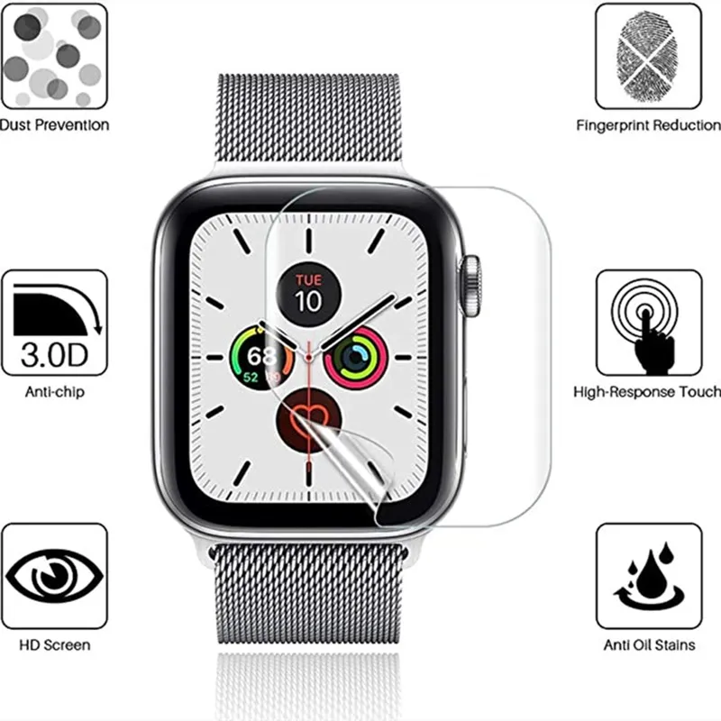 

Film For Apple Watch 6 SE iWatch 40mm 44mm Screen Protector Series 5 4 TPU Clear Film Coverage Bubble-Free Anti-Scratch case