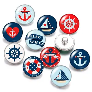 Новый навигации якорь надежды Маяк 18 мм кнопки 10 шт. круглые фото кабошоны разрисованные изделия из стекла стиль для кнопки ювелирные изделия