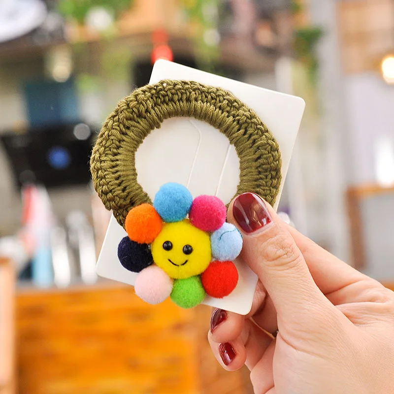 Резинка для волос женская трикотажная с подсолнухами |