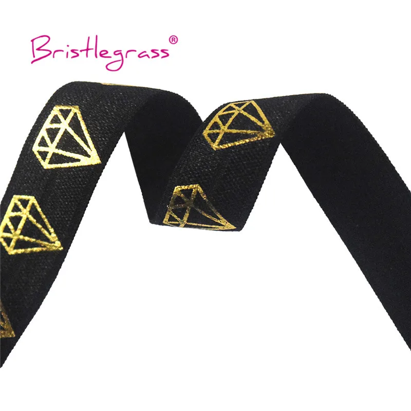 Эластичная лента для волос из спандекса и сатина с алмазной фольгой 5 ярдов 5/8