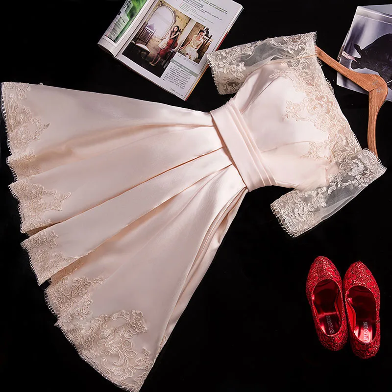 

Women's short evening dress plus size A line O neck lace formal prom event dress grey sexy cocktail wedding party dress