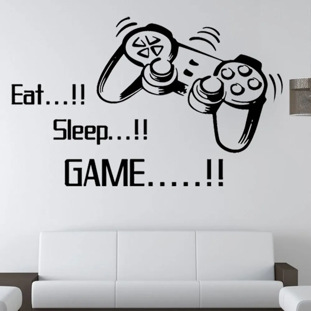 

Kids Rooms Decoration Wall Decals Art Home Decor Wall Mural Decals Modern Eat Sleep Game Wall Stickers Boys Bedroom Letter Diy