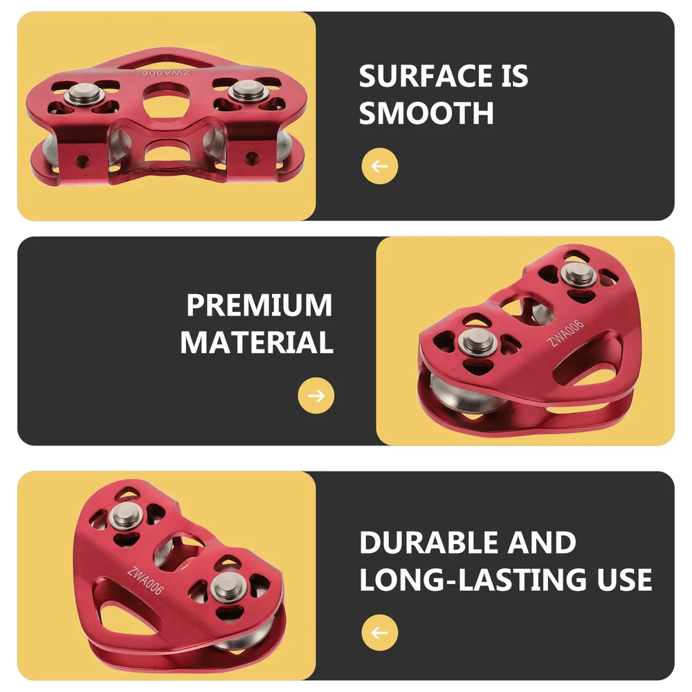 

1Pc Outdoor Transport Hoisting Double Pulley Heart-shaped Double-axis Pulley