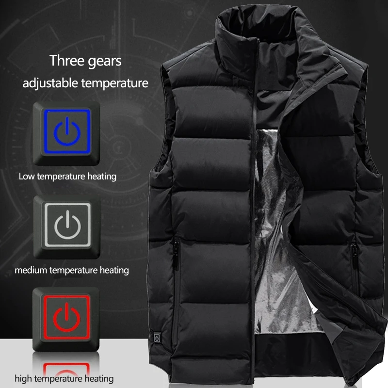 

USB Electric Heated Vest, 5V Size Adjustable Women Men Rechargeable Heated Clothing for Fishing Hunting Hiking Camping