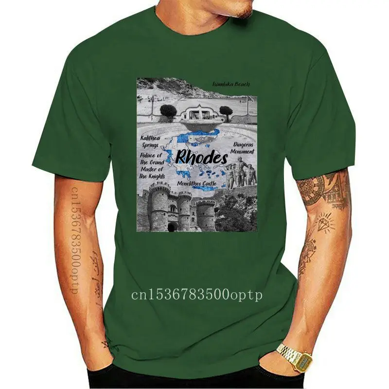 

GREECE RHODES - NEW COTTON GREY TSHIRT