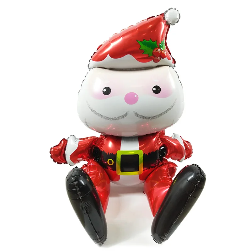 

1 pc Christmas balloons Santa Claus 3 styles Christmas decorations festival supplies Christmas toy assemble after air inflation