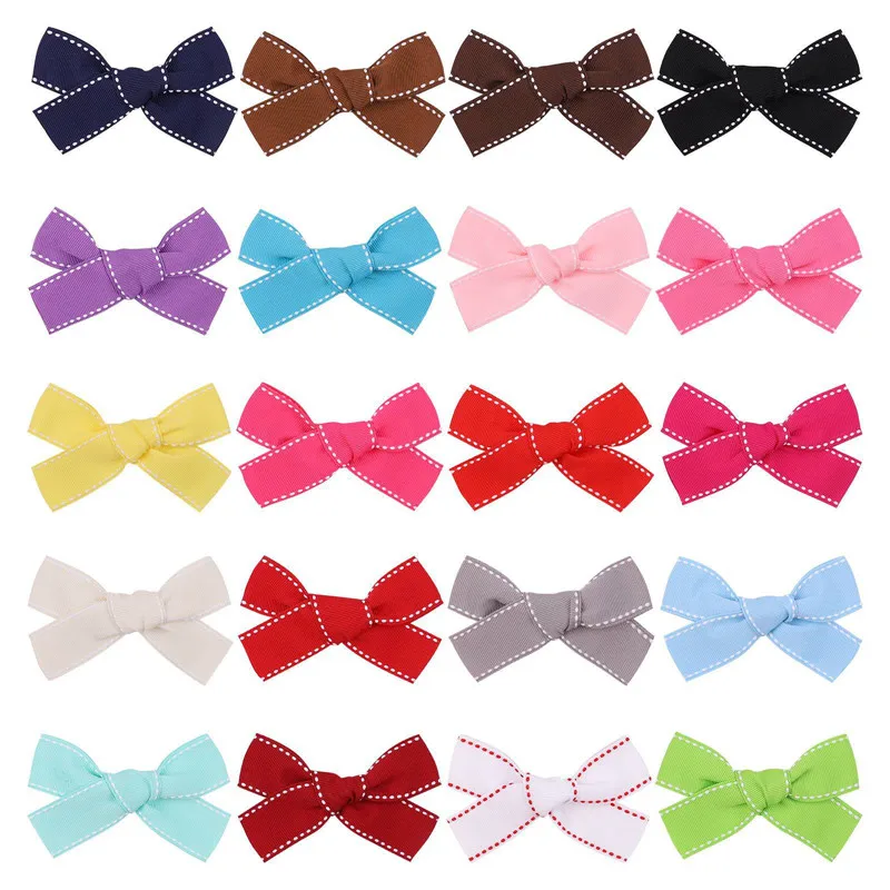 

40pcs/Lot Solid Color Princess Hair Bows with Clips Girls Boutique Handmade Hairpins Cute Barrettes Headwear Hair Accessories