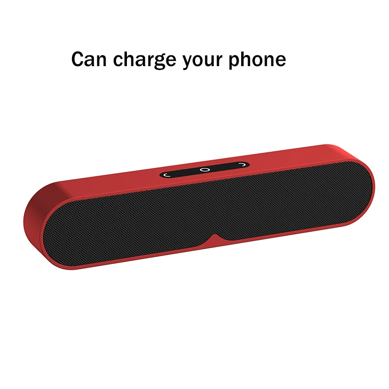 Беспроводной Bluetooth динамик Зарядка сокровище портативный беспроводной динамик 8D стерео объемный Поддержка Bluetooth 5,0 TF AUX USB - Цвет: red