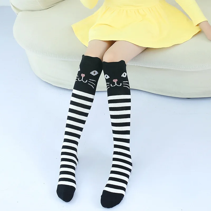 Гольфы для девочек с мультяшным котом и лисой весна осень 2019|girls knee socks|girls cat socksfox