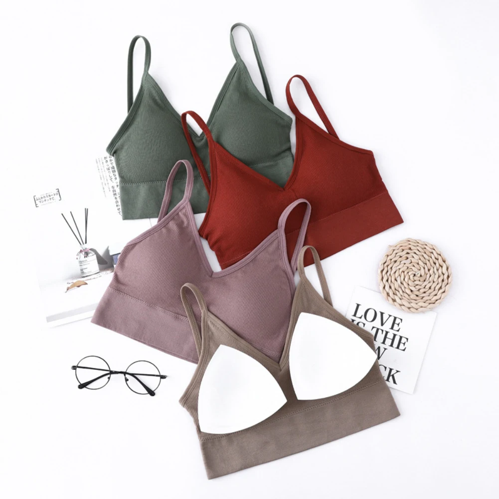 Модный сексуальный женский Мягкий однотонный бюстгальтер с v образным вырезом и u