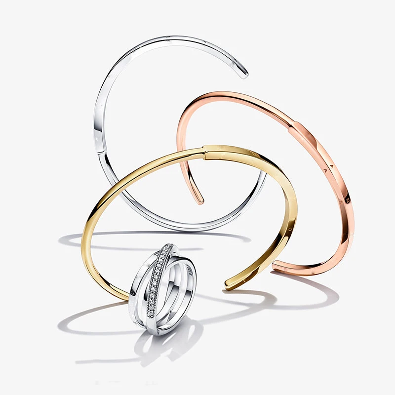 

2021 New Fashion Original 925 Sterling Silver Pandora Charms Bracelet Rose Gold Retro Luxe Feminino Bijoux Christmas Gift