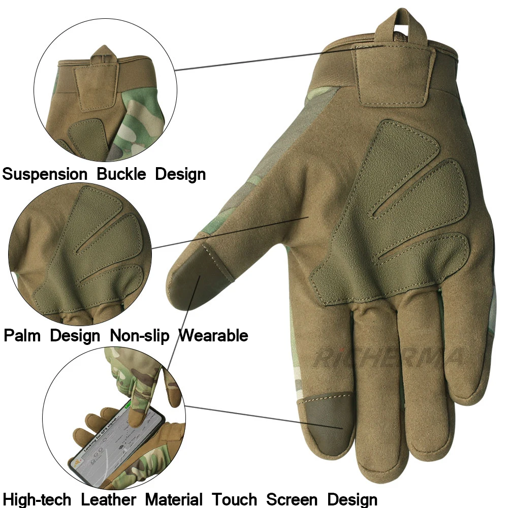 Зимние мотоциклетные перчатки мужские камуфляжные с сенсорным экраном женские