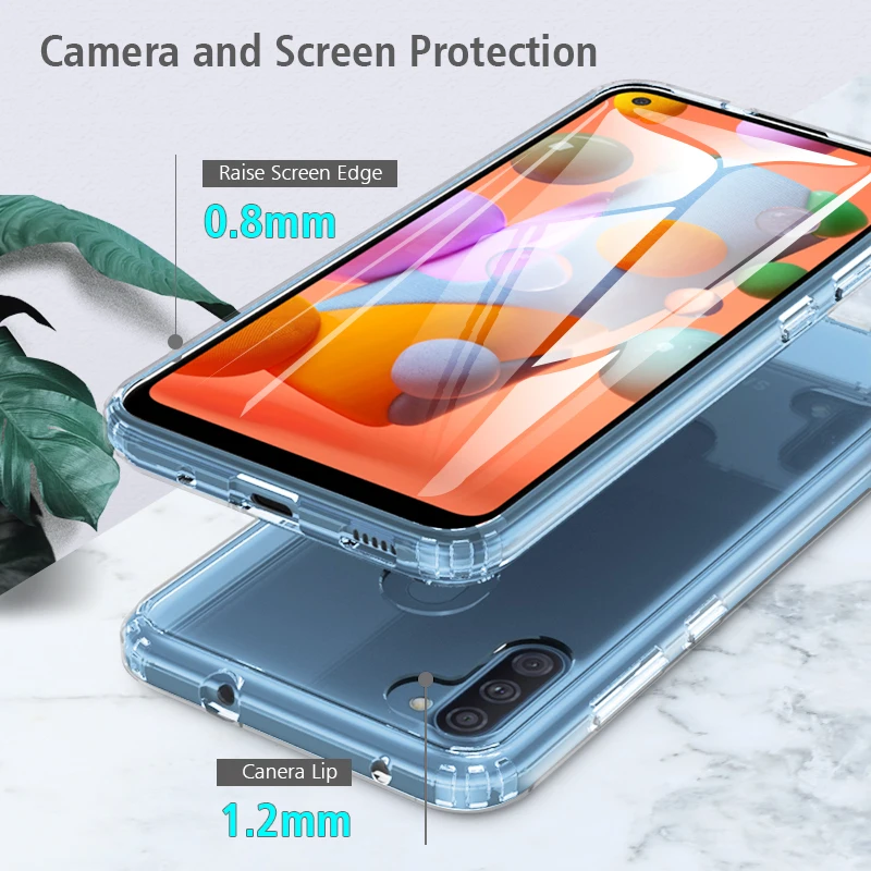 Роскошный прозрачный чехол для телефона Galaxy A11 2020 Global A115 ТПУ бампер с защитой от