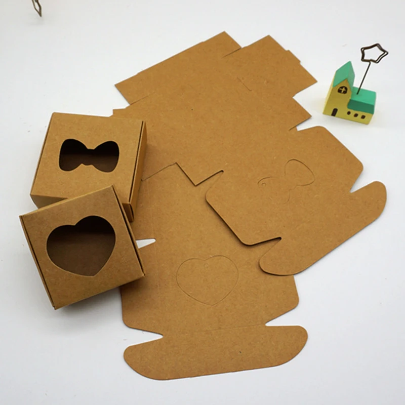 Подарочная коробка из крафт бумаги свадебные конфеты праздничные пустотелые