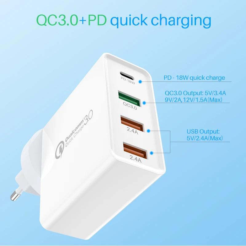 Зарядное устройство HKHUIBANG Usb 3 0 QC быстрое зарядное адаптер настенное для Iphone /Sumsung