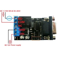 dc 12v pc com db9 rs232 serial port delay relay arm mcu uart remote control switch board