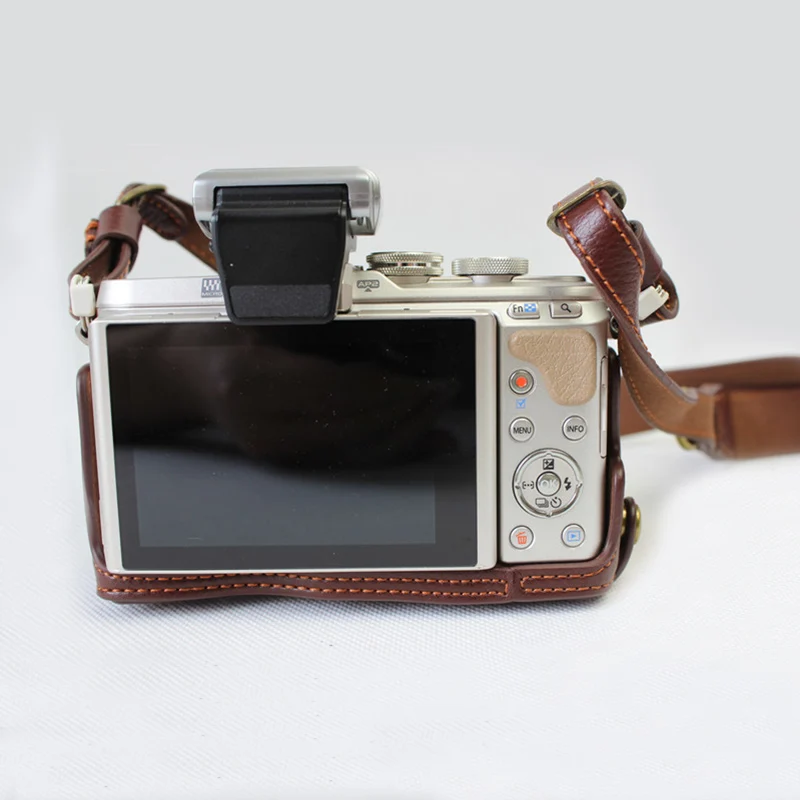 Портативный чехол Половина корпуса камеры из натуральной кожи для Olympus EPL9 EPL8 EPL7