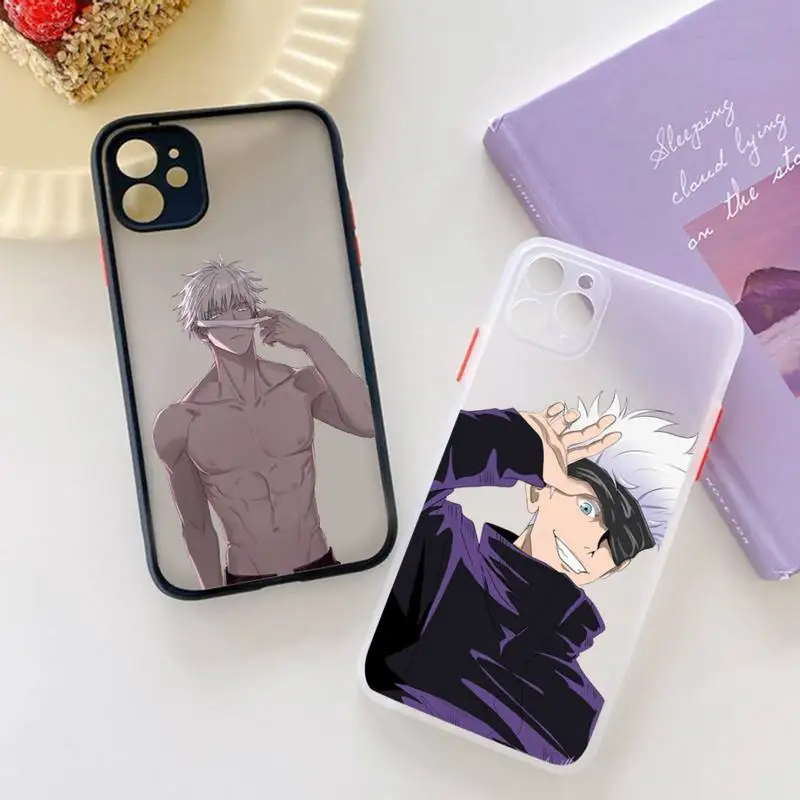 

Jujutsu Kaisen anime Gojo Satoru Phone Case matte transparent For iphone 7 8 11 12 13 plus mini x xs xr pro max cover