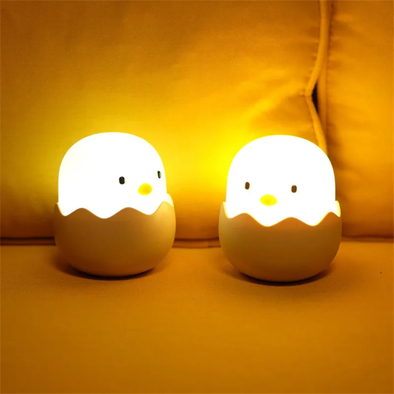 

Silicone Chicken Egg Touch Sensor LED Night Light Child Baby Kids USB Charge Romantic Atmosphere Night Lamp ZM915