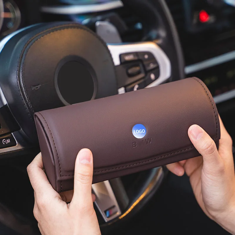 

PU Leather Car Sunglasses Case Glass Holder Organizer Storage Box for BMW Car Accessories Interior for Women Car Eyeglass Holder