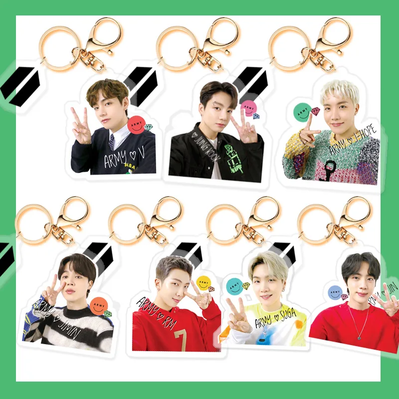 

1 Pcs/Set Kpop Bangtan Boys Acrylic Keychain New Acrylic Key Chain Keyring Bag Accessories JIMIN JIN SUGA J-HOPE Fans Collection