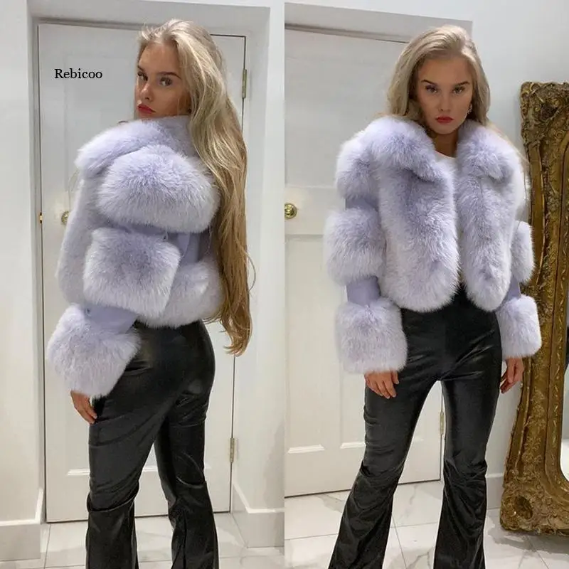 Jacket Coat Fox Fur Collar Coat Winter Fur Coat Women Clothes High Quality overcoat  Thicken Warm Long Coats Female