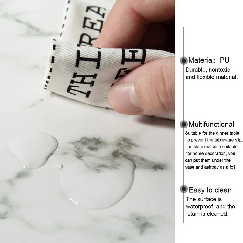 Hoomall полиуретановый коврик в полоску с мраморным рисунком для стола подставки