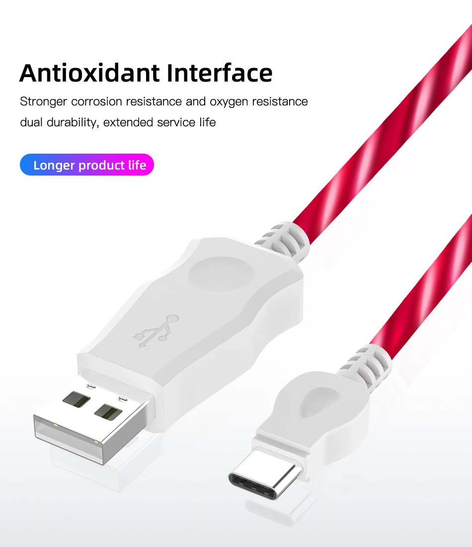 1 м usb type C Micro USB светящийся светодиодный кабель для зарядки samsung S9 светодиодный кабель для передачи данных для huawei P30 P20 Pro шнур для зарядки телефона