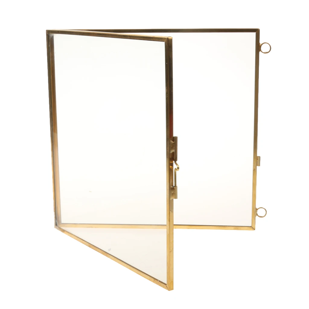 Античная латунная Стеклянная фоторамка с подвеской в виде цепи Ретро