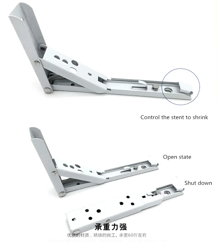 2 шт. металлический Треугольный Кронштейн складные полки подставка с пружиной