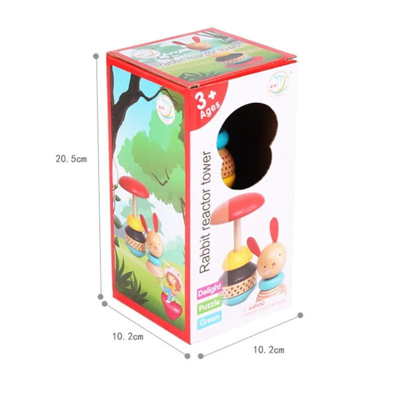 

Tumbler Stacking Block Wooden Building Block Brain Developmental Stackable Block Toy Roly-poly Rabbit Toy Geometric Toy