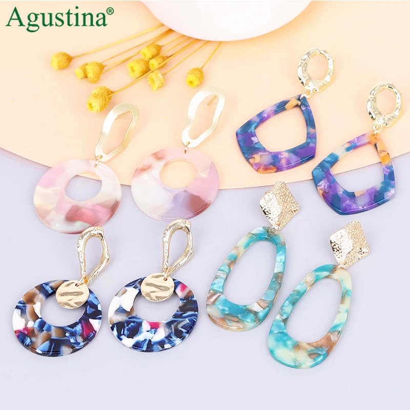 

Agustina acrylic earrings for women fashion jewelry drop earrings 2021 long boho earrings geometry dangle earring wholesale blue