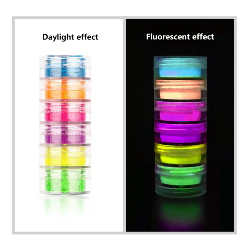 Неоновые тени для век 6 цветов палитра матовые блестящие порошок краска ногтей
