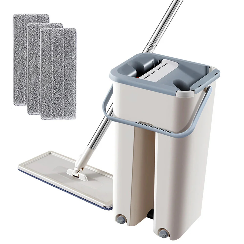 3pcs mop cloth Волшебные швабры для чистки рук, швабра из микрофибры с ведром, плоская швабра с распылителем, инструменты для очистки пола дома, кухни, 20 - Цвет: 3pcs mop cloth