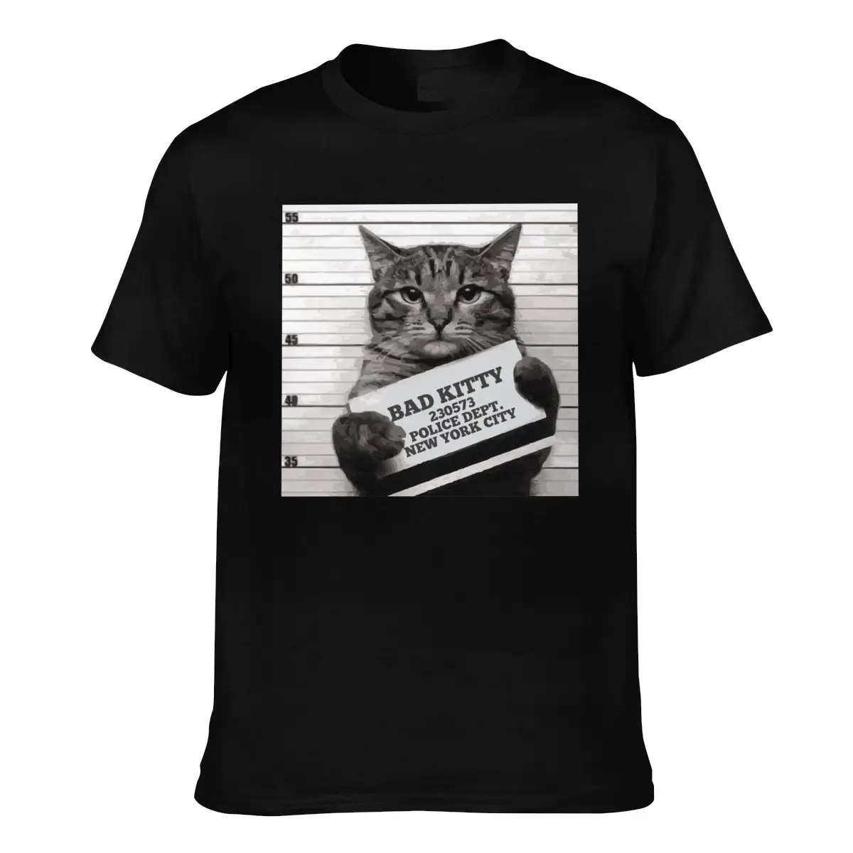 

Mugshot Bad Cat T Shirt Pet Love Animal Print 100 Cotton T-Shirt Big Casual Tee Shirt Mens