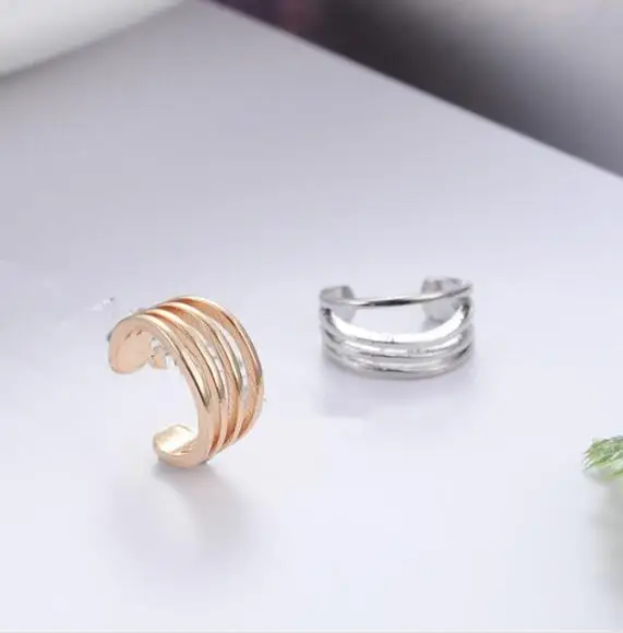 Европа и США простые серьги дикая линия зажим для на Хрящ уха четырехслойные