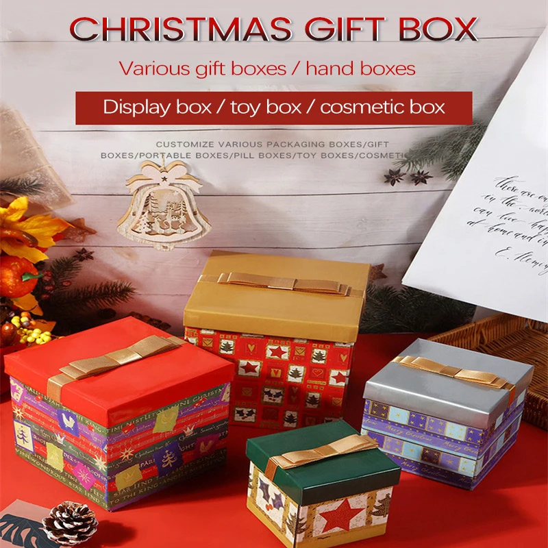 

Christmas Decoration Gift Box Christmas Eve Apple Hand Gift Box World Cover Box Christmas 2022 New Year Gift Box