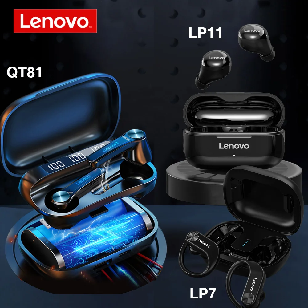 Lenovo QT81 LP7 LP11 TWS наушники беспроводные Bluetooth водонепроницаемые HiFi вкладыши