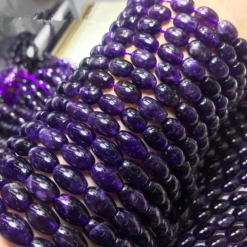 

loose beadsamethyst egg 10/14mm nature 14inch for making jewelry necklace FPPJ wholesale