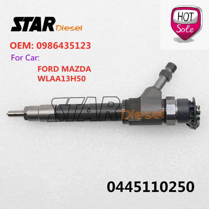 

0 445 110 250 Common Rail Injector 0445110250 0986435123 Diesel Fuel Injection Nozzle For FORD MAZDA WLAA13H50